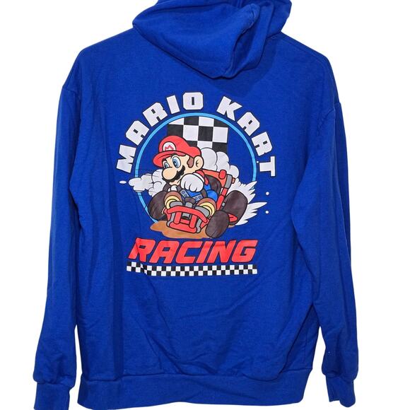 Mario kart Other - Nintendo Mario Brothers Mario Cart Graphic Hoodie Blue Youth 18 Mens Small